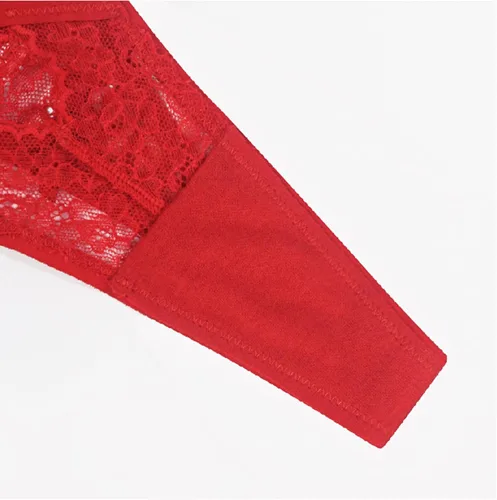 Vista 6 de Banamic Tangas G String para mujer, ropa interior de encaje floral, tangas de cintura media, bragas