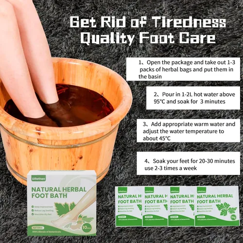 Vista 7 de Remojo natural para pies de artemisa/ajenjo, bolsa de baño de pies de jengibre linfático, spa para pies antihinchazón que promueve el metabolismo