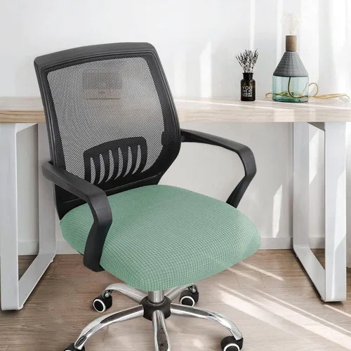 Vista 2 de Yikko Funda para silla de comedor, fundas elásticas para silla de comedor, súper ajuste, anti-polvo, funda de asiento de escritorio de elastano Verde
