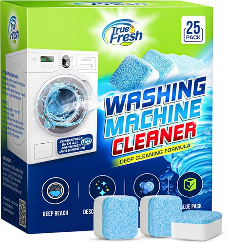 Vista 8 de True Fresh Tabletas limpiadoras para lavadora, 15 tabletas sólidas de limpieza profunda, finalmente limpia todas las lavadoras, incluida la carga