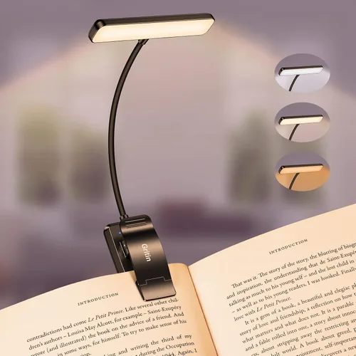 Vista 15 de Gritin Luz de libro recargable de 19 LED para leer en la cama Blanco
