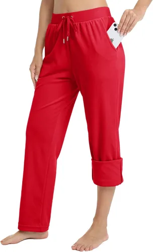 Vista 3 de TACVASEN Pantalones deportivos casuales para mujer, pantalones deportivos de terciopelo de vellón para correr, entrenamiento, descanso, pantalones