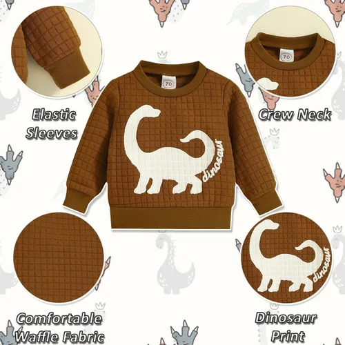 Vista 3 de HZYKOK Ropa de bebé recién nacido, unisex, 2 piezas, trajes de invierno de algodón de punto sólido y manga larga