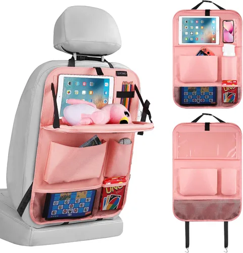 Vista 15 de LUCMO Organizador de asiento trasero de coche con soporte para tableta - 2 piezas, organizador de almacenamiento de coche con 6 bolsillos