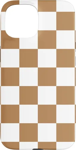 Vista 6 de iPhone 16 Checkered Checkerboard Indie Aesthetic Brown Coffee Beige Case