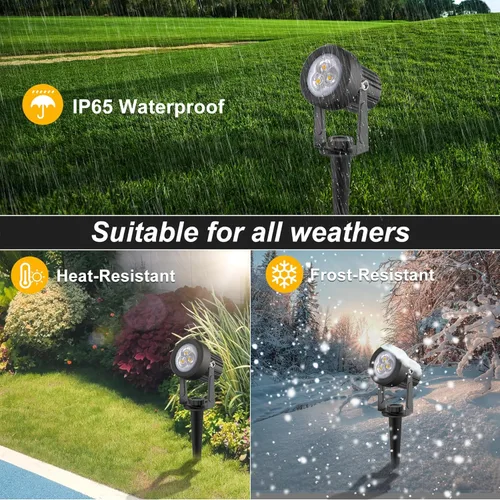 Vista 6 de Luces solares para exterior, focos de paisaje IP65 impermeables con cable de 3m, luces de pared para exterior con encendido y apagado automático