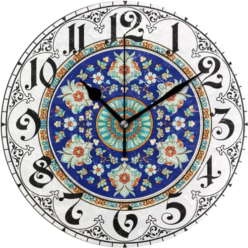 Vista 12 de ALAZA - Reloj de pared redondo con mapa étnico de África, silencioso, sin tictac, pintura al óleo para el hogar, oficina, escuela, arte decorativo