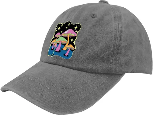 Vista 2 de devor Hat Magic Mushroom Baseball Cap for Men Funny Denim Cap Adjustable