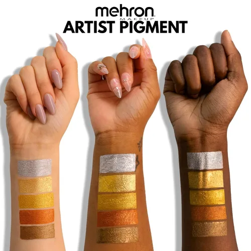 Vista 6 de Mehron Makeup Pigmento de artista - BRONZE Metallic FX Powder Bronce