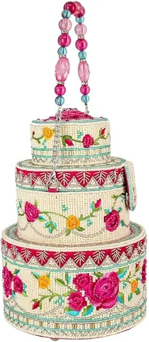 Vista 4 de Mary Frances Layers of Love Beaded Top Handle Wedding Cake Bridal Handbag