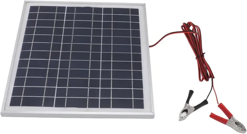 Vista 4 de Acouto : 50W Portable Solar Panel Monocrystalline Silicon Solar Panel with 9.8FT Cable 18V Red and Black Battery Clips RV Camping Hiking with Battery