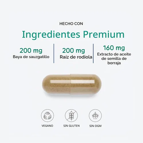 Vista 4 de Vitanica FemRebalance, apoyo para el equilibrio hormonal, vegano, 60