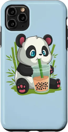 Vista 13 de Kawaii Cute Anime Panda Otaku Japanese Bubble Boba Case for iPhone 17
