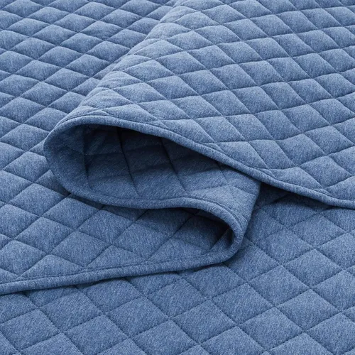 Vista 4 de Amazon Basics - Juego de sábanas de algodón brezo, color azul