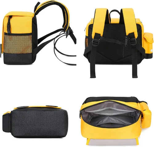 Vista 8 de Mochila para niños pequeños, preescolar, autobús, bolsa de libros 3D para jardín de infantes con lonchera aislante