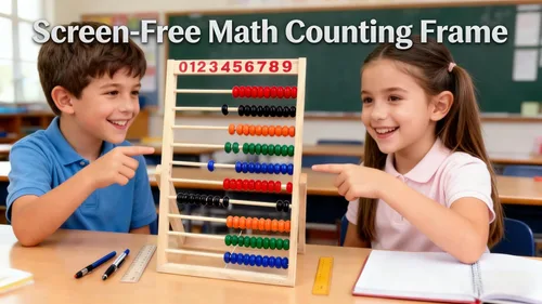 Vista 12 de MAGIKON Marco de números de madera para contar, ábaco de 10 filas para niños que aprenden matemáticas (11-1/2 pulgadas) Wood, 11.5in, 10 rows, 100