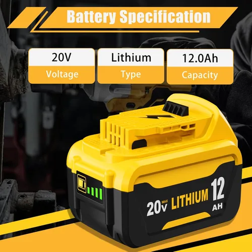 Vista 2 de Paquete de 2 baterías de repuesto de 12000 mAh para batería Dewalt 20V