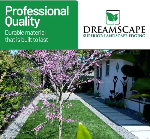 Vista 5 de Dreamscape YardEdge Kit de aluminio para bordes de paisaje, 12 tiras, 6 pies cada una (72 pies en total), pintura Duraflex negra, borde de Negro