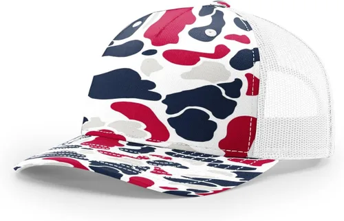 Vista 41 de Richardson 112 - Gorra de camionero de 5 paneles de alta calidad, ajustable, gorra Richardson en blanco estructurada Bark Duck Camo / Marrón