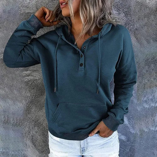 Vista 8 de Sudaderas con capucha elegantes para mujer, de manga larga, con cordón, sudaderas con capucha para otoño, trajes de moda 2023