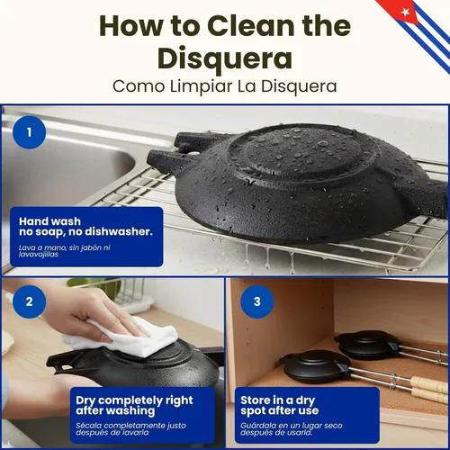 Vista 7 de Disquera de Pan Cubano Redondo (1 Unidad) – Prensa de Sándwich Cubana de Hierro Fundido para Disco Volador Para Sándwich – Fabricador de Sándwich