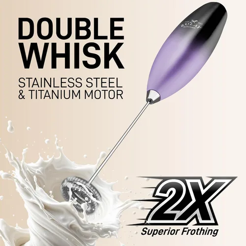 Vista 283 de Zulay Milk Boss Espumador de leche potente manual, hace espuma para latte, batidor para mezclar bebidas, café, miniespumador para capuchino, frappé