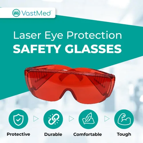 Vista 2 de Gafas protectoras rojas de grado dental Gafas de seguridad Gafas de protección ocular Gafas dentales para blanquear los dientes luz