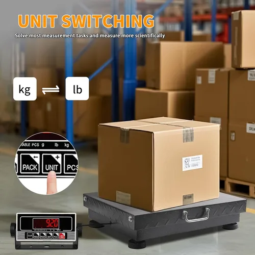 Vista 4 de Báscula postal resistente de 660 libras con acero, báscula digital versátil ultraduradera
