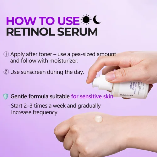 Vista 6 de Retinol Peptide Youthful Serum 1.01 fl oz – Anti-envejecimiento, hidratante y reafirmante para arrugas y manchas oscuras, suero de retinol suave