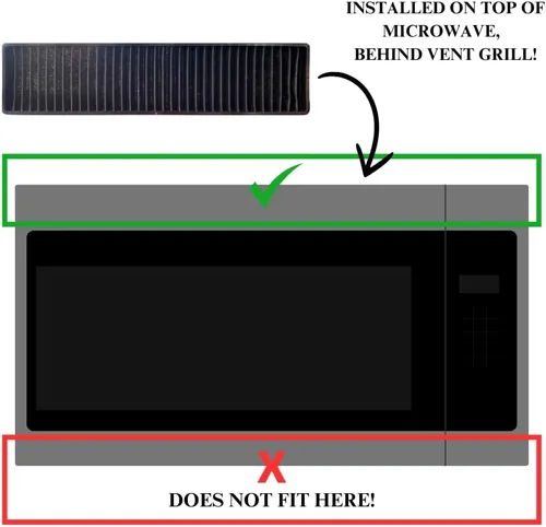 Vista 2 de Filtro de carbón para microondas compatible con los números de modelo GE JNM7196BL6TS, JVM7195FL5DS, DVM7195FL5DS, PVM9005SJ8SS