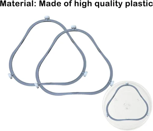 Vista 5 de Paquete de 2 anillos de soporte para tocadiscos de microondas W11252182/8206227 de 7.48 pulgadas, pieza de repuesto de soporte de bandeja de vidrio