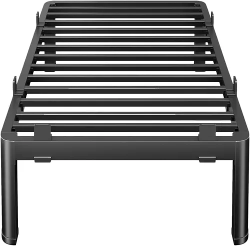 Vista 50 de MAF - Base de cama de plataforma de 14 pulgadas para cama individual con listones de madera, base de cama de metal resistente de 3500 libras