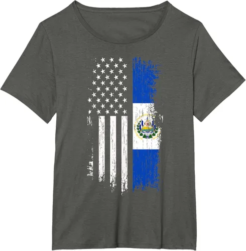 Vista 67 de Camiseta de la bandera de Estados Unidos salvadoreño - Camiseta de El Salvador USA