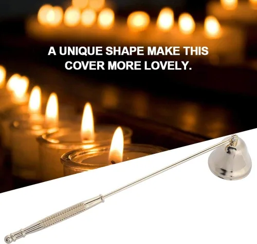 Vista 3 de TOPINCN Vela Snuffer Bell Shape Candle Snuffer Herramienta de vela de acero inoxidable Snuffer Put Out Wick Candle Cover Tool (dorado)