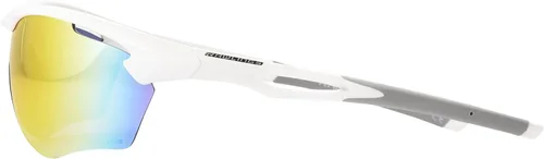 Vista 5 de Rawlings Cleat Chaser Blade - Gafas de sol deportivas para hombre, color blanco brillanteespejo arcoíris, 2.73 pulgadas, Shiny White