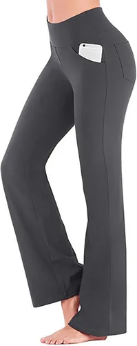 Vista 2 de HJYUZP Joggers for Women Women's Solid Color Micro Lah Wide Leg Pants High Waist Casual Girls Yoga Sweatpants for Women