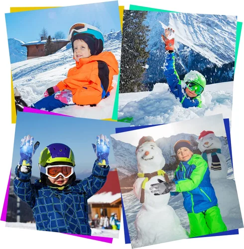 Vista 7 de DOOVID Guantes de esquí para niños, guantes de invierno impermeables para niños y niñas, guantes de nieve para exteriores