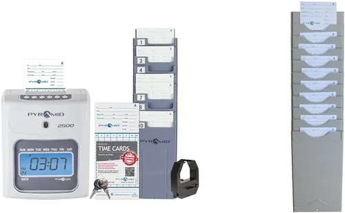 Vista 7 de Pyramid Time Systems Small Business 2500 Time Clock Bundle, empleados ilimitados, marfil