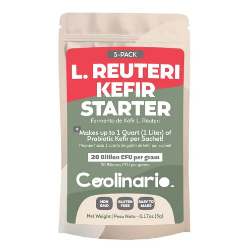 Vista 11 de Coolinario L Reuteri Kefir Starter (paquete de 10, bolsitas de 0.05 onzas) Cultivos vivos Kit de inicio de kéfir casero con Lactobacillus Reuteri