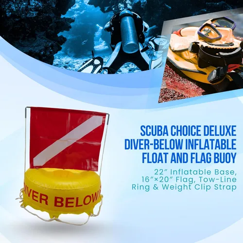 Vista 6 de Scuba Choice Buceo de lujo buceador debajo del flotador inflable y la bandera Bouy