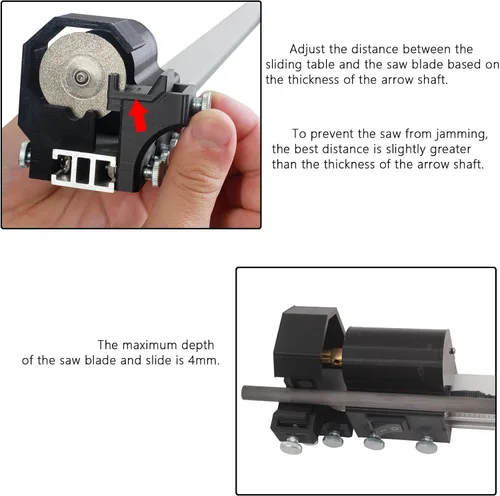 Vista 7 de Sierra Eléctrica para Flechas de Tiro con Arco Cortador de Flechas de Carbono Mini Sierra Recíproca Corte Cuadrado de Flecha Ajustable Herramienta