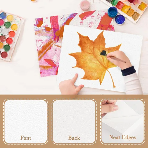 Vista 4 de 100PCS 2.5x3.5 Watercolor Paper Bulk, 140lb/300g Cold Press Thick Water Color Paper Pad for Child Adult, White Art Paper for Drawing Painting