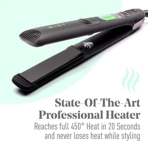 Vista 5 de MINT - Plancha plana Cosmo ultra suave serie profesional para cabello grueso Potente alisador de pelo iónico de turmalina de cerámica de una sola