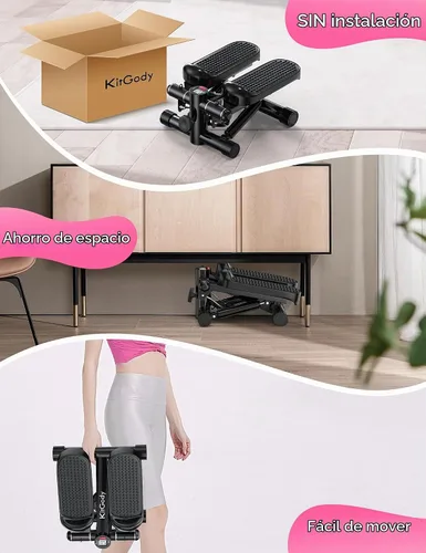 Vista 5 de Steppers for Exercise at Home, KitGody Mini Stepper with Resistance Bands, Portable Stair Stepper for Home 330LBS Capacity, Adjustable Height