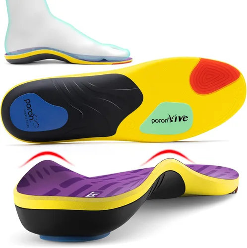 Vista 8 de Plantillas deportivas profesionales con soporte de arco medio y absorción de impactos para alivio del dolor de fascitis plantar y pies planos