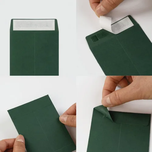 Vista 3 de 100 Pack Seed Envelopes Self-Adhesive, 3 1/4 x 4 1/2 inches, Dark Green Verde oscuro