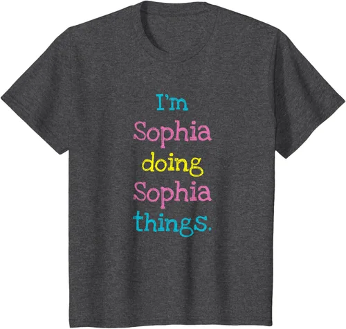 Vista 25 de Sophia - Camiseta con texto personalizado para niñas