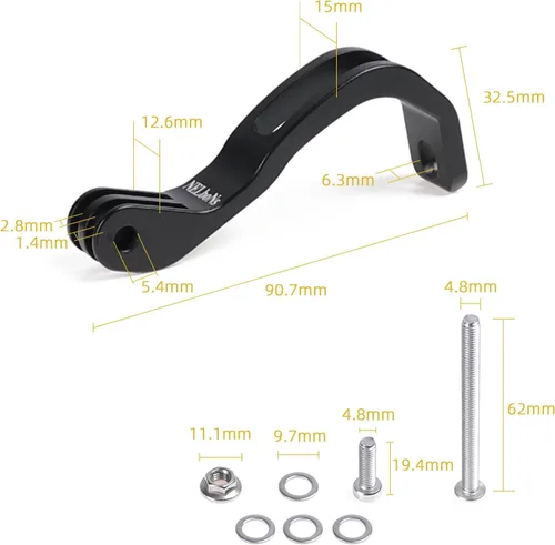 Vista 2 de Soporte de montaje de luz de bicicleta delantera para bicicletas de carretera Compatible con bicicletas plegables, pieza de ciclismo de carretera