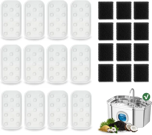 Vista 12 de APAUK Fuente de agua para gatos de acero inoxidable, fuente de agua