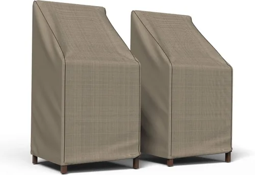 Vista 11 de Budge P1A02PM1-2PK funda para sillas de patio inglés, resistente y impermeable, extra pequeña, tejido tostado